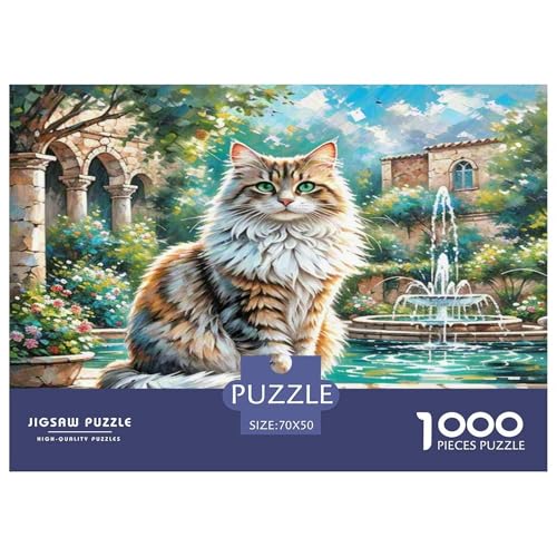 Ägyptische Katze 1000 Teile Tier Puzzles Premium Quality Pädagogisch - Home Room Decoration Erwachsene Und Kinder Buntes Spielzeug 70x50cm/1000pcs von MMDASBVPE