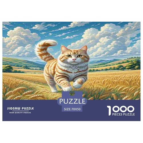 Ägyptische Katze 1000 Teile Tier Puzzles Premium Quality Pädagogisch - Home Room Decoration Erwachsene Und Kinder Buntes Spielzeug 70x50cm/1000pcs von MMDASBVPE