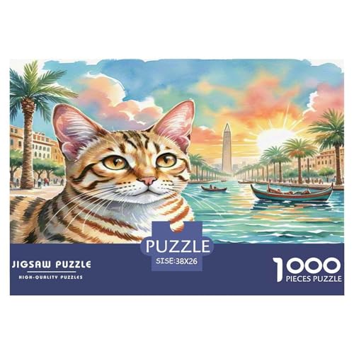 Ägyptische Katze 1000 Teile Tier Puzzles Premium Quality Pädagogisch - Home Room Decoration Für Erwachsene, Familien Passen Buntes Spielzeug 38x26cm/1000pcs Ägyptische Katze 1000 Teile Tier Puzzles Premium Quality Pädagogisch - Home Room Decoration Für Erwachsene, Familien Passen Buntes Spielzeug 38x26cm/1000pcs von MMDASBVPE