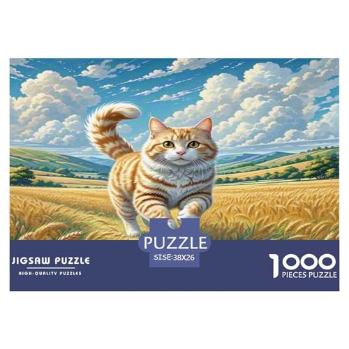 Ägyptische Katze 1000-teiliges Tier Puzzles Premium Quality Familienspiel - Home Room Decoration Erwachsene Und Kinder Buntes Spielzeug 38x26cm/1000pcs von MMDASBVPE