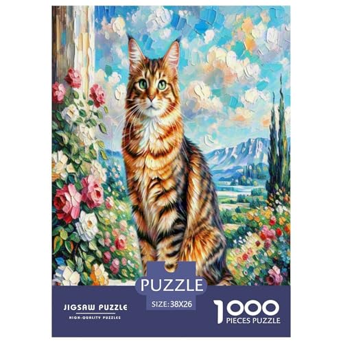 Abyssinischen 1000 Teile Tier Puzzles Premium Quality Familienspiel - Home Room Decoration Für Erwachsene Und Kinder Ab 12 Jahren Buntes Spielzeug 38x26cm/1000pcs von MMDASBVPE