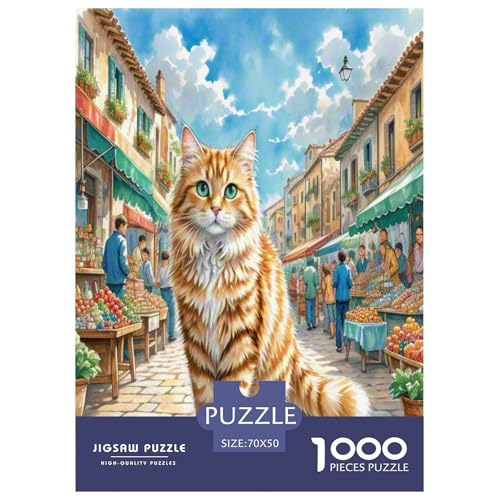 Abyssinischen 1000 Teile Tier Puzzles Premium Quality Familienspiel - Home Room Decoration Für Erwachsene Und Kinder Ab 12 Jahren Buntes Spielzeug 70x50cm/1000pcs von MMDASBVPE