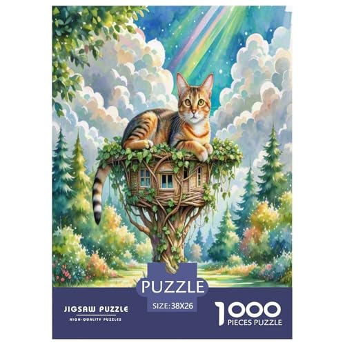 Abyssinischen 1000 Teile Tier Puzzles Premium Quality Pädagogisch - Home Room Decoration Für Erwachsene Und Kinder Ab 12 Jahren Buntes Spielzeug 38x26cm/1000pcs von MMDASBVPE