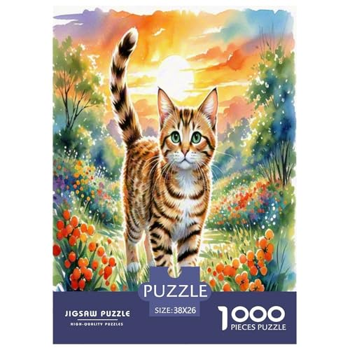 Abyssinischen 1000 Teile Tier Puzzles Premium Quality Pädagogisch - Home Room Decoration Für Erwachsene Und Kinder Ab 12 Jahren Wertvoll Geschenk Für 38x26cm/1000pcs von MMDASBVPE