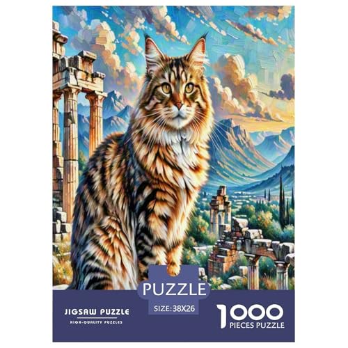 Abyssinischen 1000-teiliges Tier Puzzles Premium Quality Familienspiel - Home Room Decoration Für Erwachsene Und Kinder Ab 12 Jahren Buntes Spielzeug 38x26cm/1000pcs von MMDASBVPE