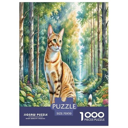 Abyssinischen 1000-teiliges Tier Puzzles Premium Quality Familienspiel - Home Room Decoration Für Erwachsene Und Kinder Ab 12 Jahren Buntes Spielzeug 70x50cm/1000pcs von MMDASBVPE