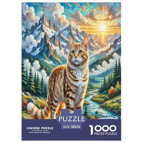 Abyssinischen 1000-teiliges Tier Puzzles Premium Quality Pädagogisch - Home Room Decoration Für Erwachsene Und Kinder Ab 12 Jahren Buntes Spielzeug 38x26cm/1000pcs von MMDASBVPE