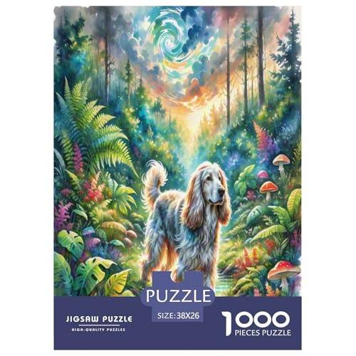 Afghanischer Hund 1000 Teile Tierhund Puzzles Premium Quality Familienspiel - Home Room Decoration Unterhaltung Für Erwachsene Und Kinder Buntes Spielzeug 38x26cm/1000pcs von MMDASBVPE