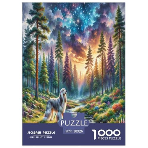 Afghanischer Hund 1000-teiliges Tierhund Puzzles Premium Quality Familienspiel - Home Room Decoration Erwachsene Und Kinder Buntes Spielzeug 38x26cm/1000pcs von MMDASBVPE