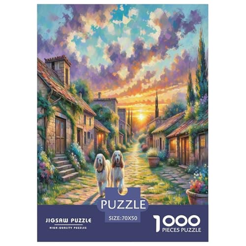 Afghanischer Hund 1000-teiliges Tierhund Puzzles Premium Quality Familienspiel - Home Room Decoration Für Erwachsene, Familien Passen Buntes Spielzeug 70x50cm/1000pcs von MMDASBVPE
