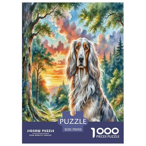 Afghanischer Hund 1000-teiliges Tierhund Puzzles Premium Quality Familienspiel - Home Room Decoration Für Erwachsene, Familien Passen Geschenk Für Kinder Von 12 Jahren 70x50cm/1000pcs von MMDASBVPE
