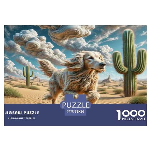 Afghanischer Hund 1000-teiliges Tierhund Puzzles Premium Quality Pädagogisch - Home Room Decoration Für Erwachsene Und Kinder Ab 12 Jahren Wertvoll Geschenk Für 38x26cm/1000pcs von MMDASBVPE