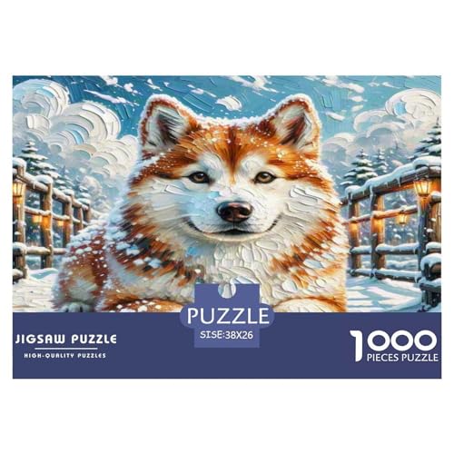 Akita 1000 Teile Tierhund Puzzles Premium Quality Pädagogisch - Home Room Decoration Erwachsene Und Kinder Buntes Spielzeug 38x26cm/1000pcs von MMDASBVPE
