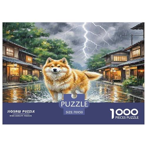Akita 1000 Teile Tierhund Puzzles Premium Quality Pädagogisch - Home Room Decoration Erwachsene Und Kinder Buntes Spielzeug 70x50cm/1000pcs von MMDASBVPE