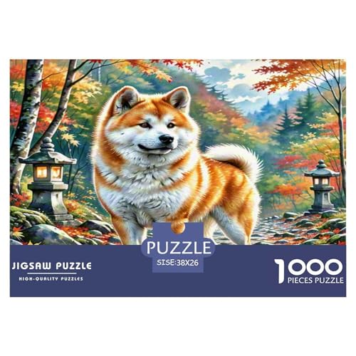 Akita 1000 Teile Tierhund Puzzles Premium Quality Pädagogisch - Home Room Decoration Unterhaltung Für Erwachsene Und Kinder Buntes Spielzeug 38x26cm/1000pcs von MMDASBVPE