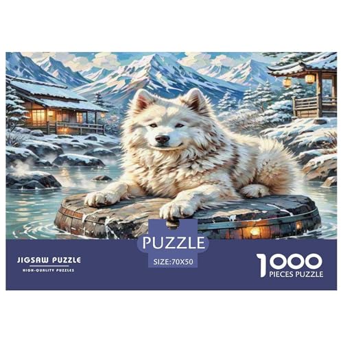 Akita 1000 Teile Tierhund Puzzles Premium Quality Pädagogisch - Home Room Decoration Unterhaltung Für Erwachsene Und Kinder Buntes Spielzeug 70x50cm/1000pcs von MMDASBVPE