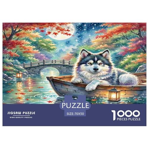 Akita 1000 Teile Tierhund Puzzles Premium Quality Pädagogisch - Home Room Decoration Unterhaltung Für Erwachsene Und Kinder Geschenk Für Von 12 Jahren 70x50cm/1000pcs von MMDASBVPE