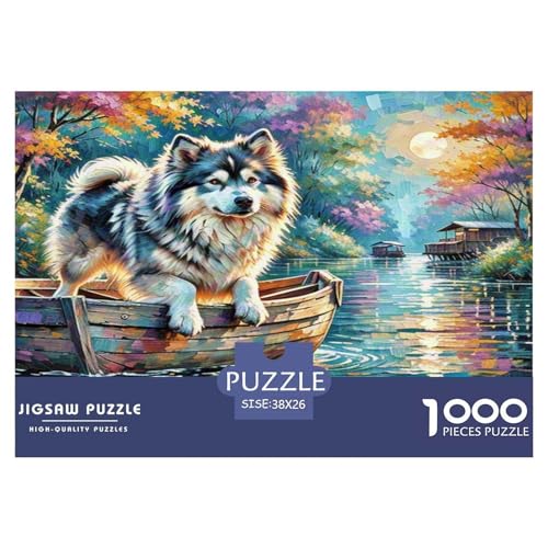 Akita 1000-teiliges Tierhund Puzzles Premium Quality Familienspiel - Home Room Decoration Erwachsene Und Kinder Buntes Spielzeug 38x26cm/1000pcs von MMDASBVPE