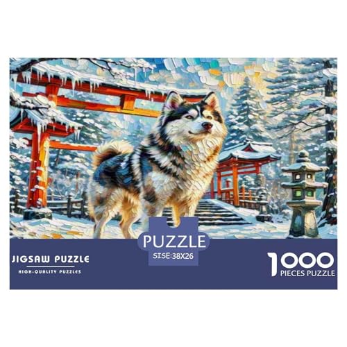 Akita 1000-teiliges Tierhund Puzzles Premium Quality Familienspiel - Home Room Decoration Erwachsene Und Kinder Buntes Spielzeug 38x26cm/1000pcs von MMDASBVPE