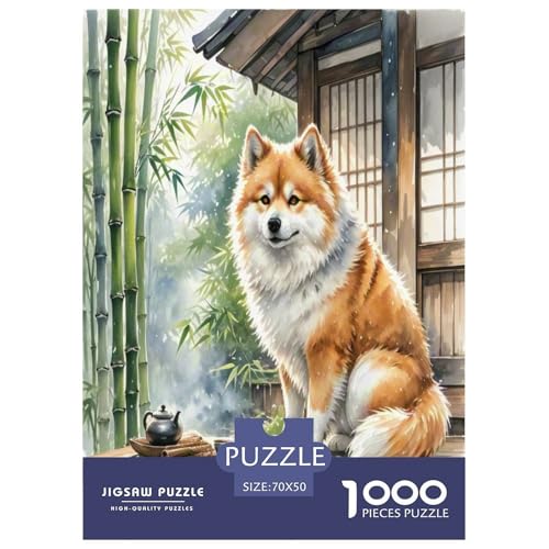 Akita 1000-teiliges Tierhund Puzzles Premium Quality Familienspiel - Home Room Decoration Für Erwachsene, Familien Passen Wertvoll Geschenk Für Kinder 70x50cm/1000pcs von MMDASBVPE