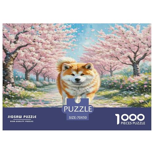 Akita 1000-teiliges Tierhund Puzzles Premium Quality Pädagogisch - Home Room Decoration Unterhaltung Für Erwachsene Und Kinder Buntes Spielzeug 70x50cm/1000pcs von MMDASBVPE