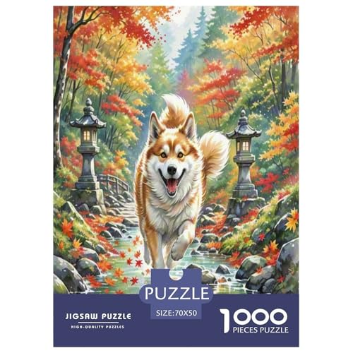 Akita 1000-teiliges Tierhund Puzzles Premium Quality Pädagogisch - Home Room Decoration Unterhaltung Für Erwachsene Und Kinder Geschenk Für Von 12 Jahren 70x50cm/1000pcs von MMDASBVPE