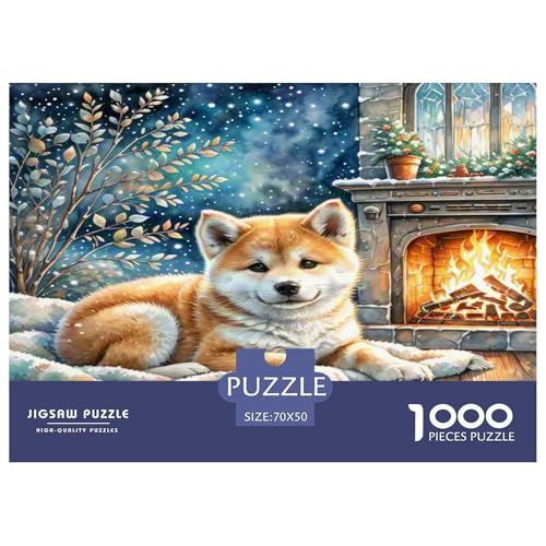 Akita Hund 1000 Teile Tierhund Puzzles Premium Quality Familienspiel - Home Room Decoration Unterhaltung Für Erwachsene Und Kinder Wertvoll Geschenk Für 70x50cm/1000pcs von MMDASBVPE