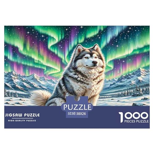 Alaska 1000 Teile Tierhund Puzzles Premium Quality Familienspiel - Home Room Decoration Für Erwachsene, Familien Passen Buntes Spielzeug 38x26cm/1000pcs von MMDASBVPE