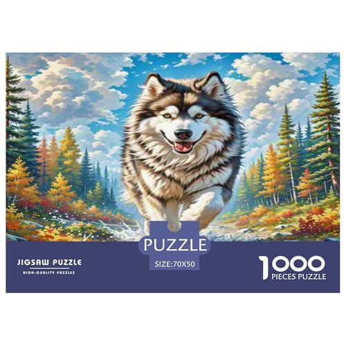 Alaska 1000 Teile Tierhund Puzzles Premium Quality Familienspiel - Home Room Decoration Für Erwachsene, Familien Passen Buntes Spielzeug 70x50cm/1000pcs von MMDASBVPE