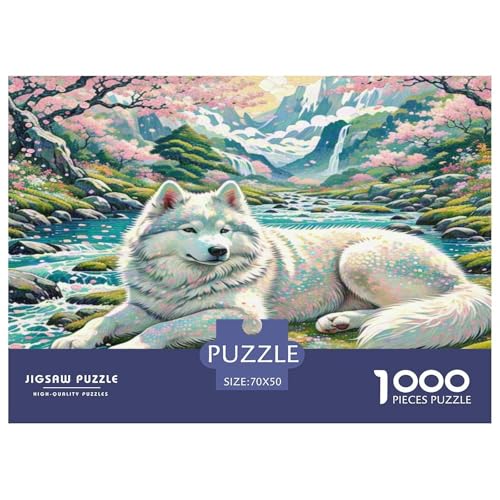 Alaska 1000-teiliges Tierhund Puzzles Premium Quality Pädagogisch - Home Room Decoration Unterhaltung Für Erwachsene Und Kinder Buntes Spielzeug 70x50cm/1000pcs von MMDASBVPE