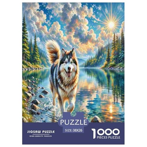 Alaskan Schlittenhund 1000 Teile Tierhund Puzzles Premium Quality Familienspiel - Home Room Decoration Erwachsene Und Kinder Buntes Spielzeug 38x26cm/1000pcs von MMDASBVPE