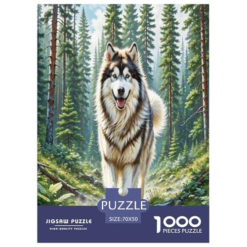Alaskan Schlittenhund 1000 Teile Tierhund Puzzles Premium Quality Familienspiel - Home Room Decoration Erwachsene Und Kinder Buntes Spielzeug 70x50cm/1000pcs von MMDASBVPE