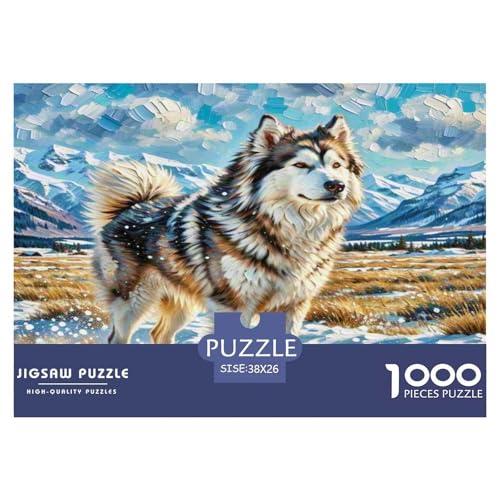 Alaskan Schlittenhund 1000 Teile Tierhund Puzzles Premium Quality Pädagogisch - Home Room Decoration Erwachsene Und Kinder Geschenk Für Von 12 Jahren 38x26cm/1000pcs von MMDASBVPE