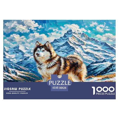 Alaskan Schlittenhund 1000-teiliges Tierhund Puzzles Premium Quality Familienspiel - Home Room Decoration Für Erwachsene Und Kinder Ab 12 Jahren Buntes Spielzeug 38x26cm/1000pcs von MMDASBVPE