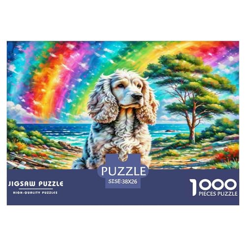 Amerikanischer Cocker Spaniel 1000 Teile Tierhund Puzzles Premium Quality Familienspiel - Home Room Decoration Erwachsene Und Kinder Geschenk Für Von 12 Jahren 38x26cm/1000pcs von MMDASBVPE