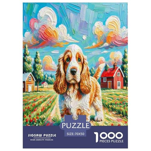 Amerikanischer Cocker Spaniel 1000 Teile Tierhund Puzzles Premium Quality Pädagogisch - Home Room Decoration Erwachsene Und Kinder Buntes Spielzeug 70x50cm/1000pcs von MMDASBVPE