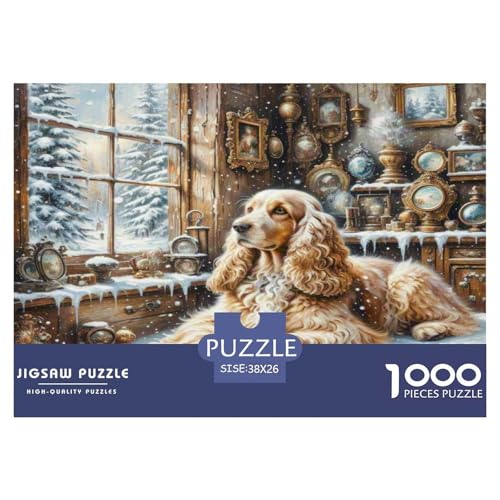 Amerikanischer Cocker Spaniel 1000 Teile Tierhund Puzzles Premium Quality Pädagogisch - Home Room Decoration Für Erwachsene, Familien Passen Buntes Spielzeug 38x26cm/1000pcs von MMDASBVPE