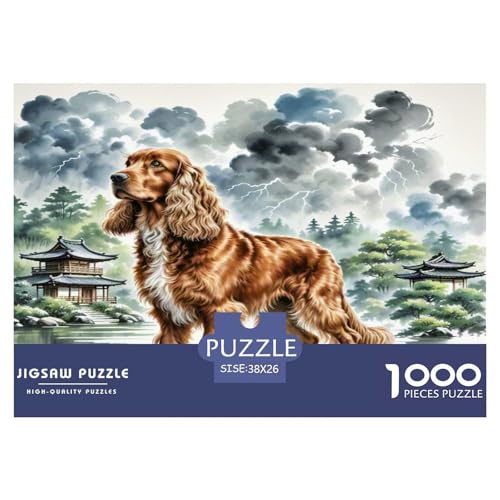 Amerikanischer Cocker Spaniel 1000 Teile Tierhund Puzzles Premium Quality Pädagogisch - Home Room Decoration Unterhaltung Für Erwachsene Und Kinder Geschenk Für Von 12 Jahren 38x26cm/1000pcs von MMDASBVPE