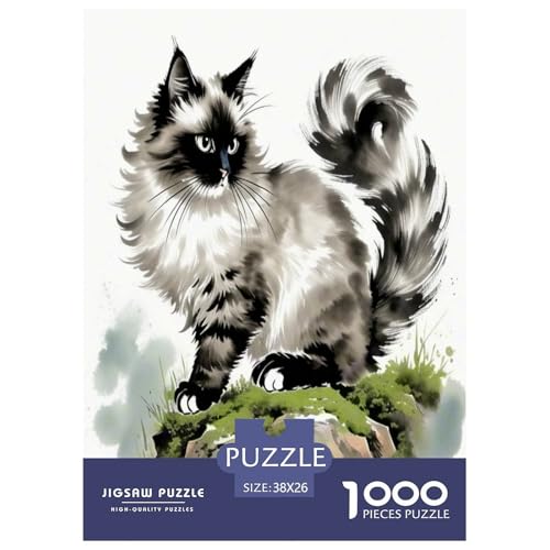 Amerikanischer Curl 1000 Teile Tier Puzzles Premium Quality Familienspiel - Home Room Decoration Für Erwachsene Und Kinder Ab 12 Jahren Wertvoll Geschenk Für 38x26cm/1000pcs von MMDASBVPE