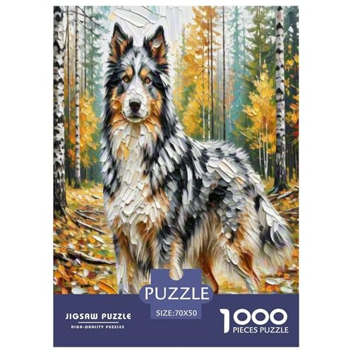 Amerikanischer Eskimo Hund 1000 Teile Tierhund Puzzles Premium Quality Familienspiel - Home Room Decoration Für Erwachsene, Familien Passen Buntes Spielzeug 70x50cm/1000pcs von MMDASBVPE
