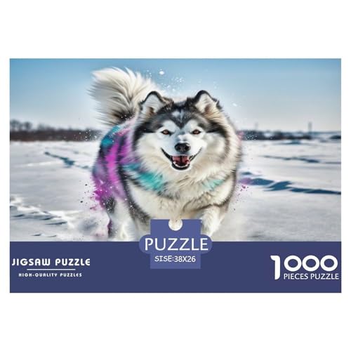 Amerikanischer Eskimo Hund 1000 Teile Tierhund Puzzles Premium Quality Familienspiel - Home Room Decoration Für Erwachsene Und Kinder Ab 12 Jahren Geschenk Für Von 12 Jahren 38x26cm/1000pcs von MMDASBVPE
