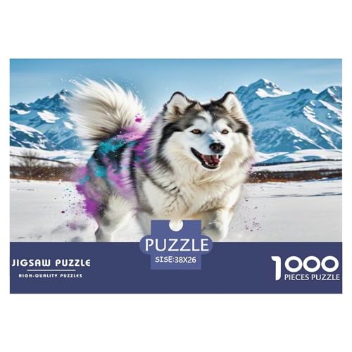 Amerikanischer Eskimo Hund 1000 Teile Tierhund Puzzles Premium Quality Familienspiel - Home Room Decoration Unterhaltung Für Erwachsene Und Kinder Geschenk Für Von 12 Jahren 38x26cm/1000pcs von MMDASBVPE