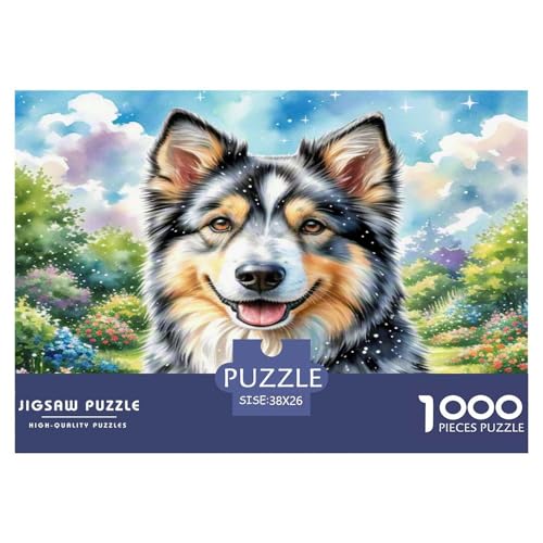 Amerikanischer Eskimo Hund 1000 Teile Tierhund Puzzles Premium Quality Familienspiel - Home Room Decoration Unterhaltung Für Erwachsene Und Kinder Wertvoll Geschenk Für 38x26cm/1000pcs von MMDASBVPE