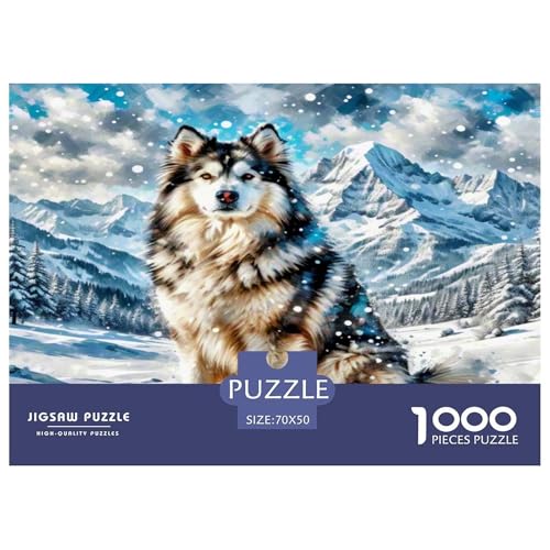 Amerikanischer Eskimo Hund 1000 Teile Tierhund Puzzles Premium Quality Pädagogisch - Home Room Decoration Erwachsene Und Kinder Buntes Spielzeug 70x50cm/1000pcs von MMDASBVPE