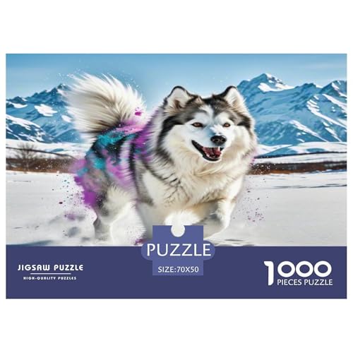 Amerikanischer Eskimo Hund 1000 Teile Tierhund Puzzles Premium Quality Pädagogisch - Home Room Decoration Erwachsene Und Kinder Geschenk Für Von 12 Jahren 70x50cm/1000pcs von MMDASBVPE