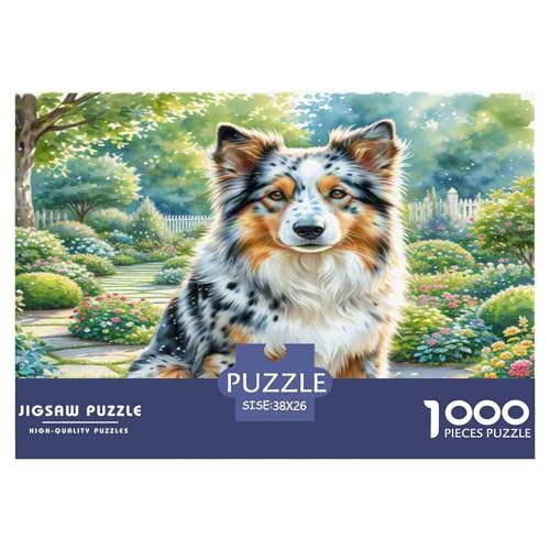 Amerikanischer Eskimo Hund 1000-teiliges Tierhund Puzzles Premium Quality Pädagogisch - Home Room Decoration Erwachsene Und Kinder Buntes Spielzeug 38x26cm/1000pcs von MMDASBVPE