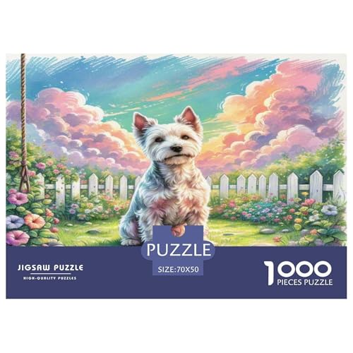 Amerikanischer Staffordshire Terrier 1000 Teile Tierhund Puzzles Premium Quality Familienspiel - Home Room Decoration Unterhaltung Für Erwachsene Und Kinder Wertvoll Geschenk Für 70x50cm/1000pcs von MMDASBVPE
