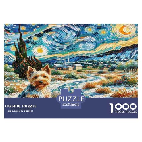 Amerikanischer Staffordshire Terrier 1000 Teile Tierhund Puzzles Premium Quality Pädagogisch - Home Room Decoration Erwachsene Und Kinder Buntes Spielzeug 38x26cm/1000pcs von MMDASBVPE