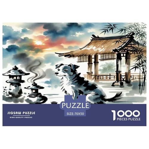 Amerikanischer Staffordshire Terrier 1000 Teile Tierhund Puzzles Premium Quality Pädagogisch - Home Room Decoration Erwachsene Und Kinder Buntes Spielzeug 70x50cm/1000pcs von MMDASBVPE
