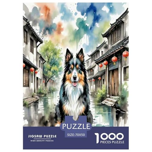 Amerikanischer Staffordshire Terrier 1000 Teile Tierhund Puzzles Premium Quality Pädagogisch - Home Room Decoration Erwachsene Und Kinder Buntes Spielzeug 70x50cm/1000pcs von MMDASBVPE